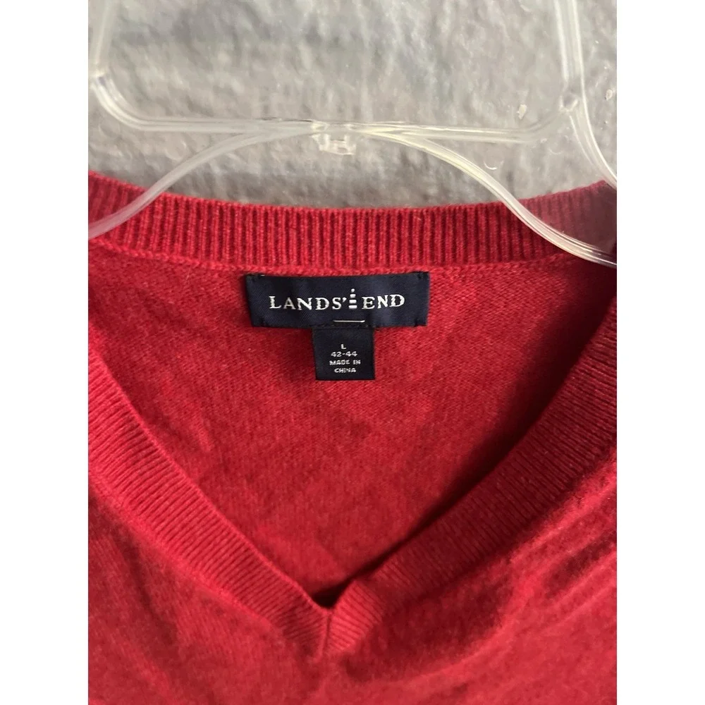 Club Room Mens Red 100% Cashmere‎ V Neck Sweater Vest Size Large